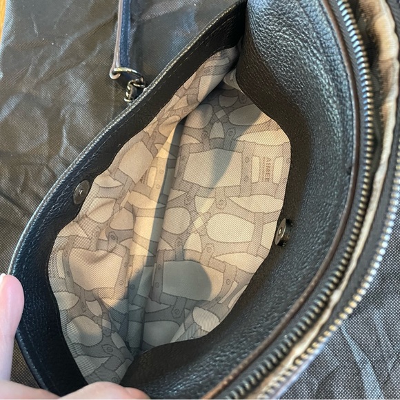 Aimee Kestenberg Black Leather Suede Fringe Hobo Bag Purse - Picture 7 of 12